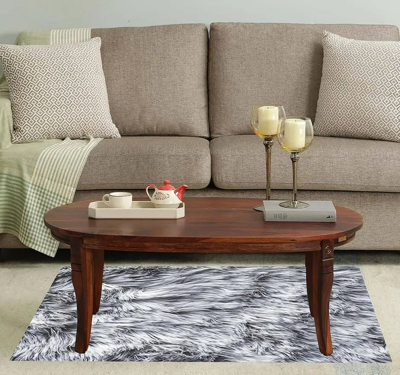 Solid Wood Coffee Table | Elegant Center Table & Tea Table for Living Room, Bedroom, and Hotel – Rich Brown Finish 