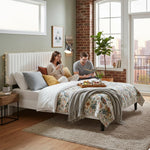 Upholstered Platform Bed with Adjustable Headboard, Leg Wood Black + Black Fabric 
