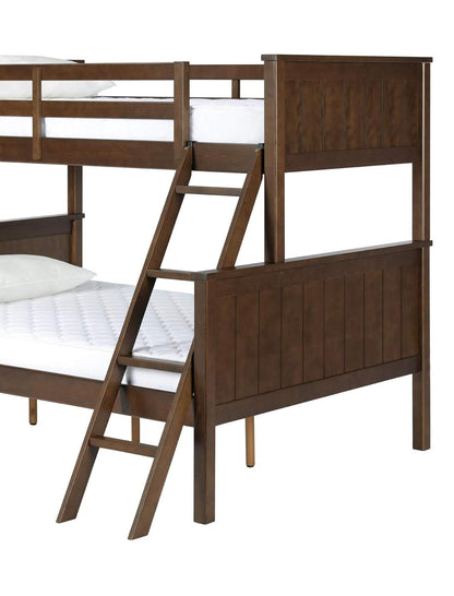 APRODZ Mango Wood Bussbe Kids Bunk Beds with Ladder for Bedroom | Brown Finish