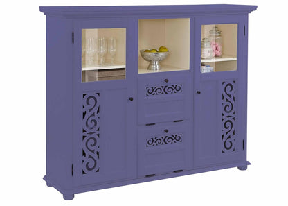 APRODZ Soild Wood Fora Sideboard Storage Cabinet for Living Room | Siberian IRIS Finish