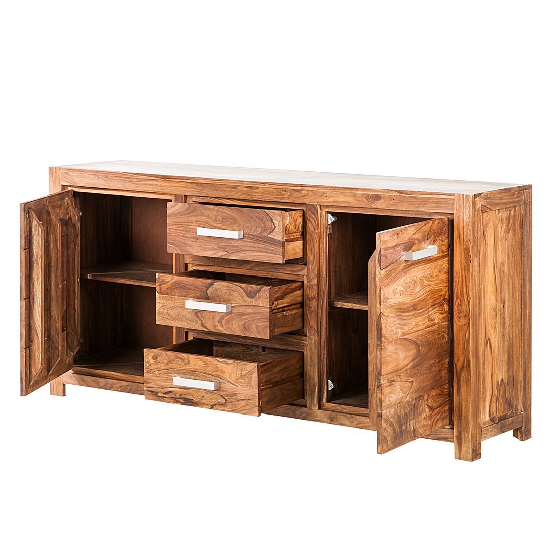 APRODZ Solid Wood Macae Sideboard Storage Cabinet for Living Room