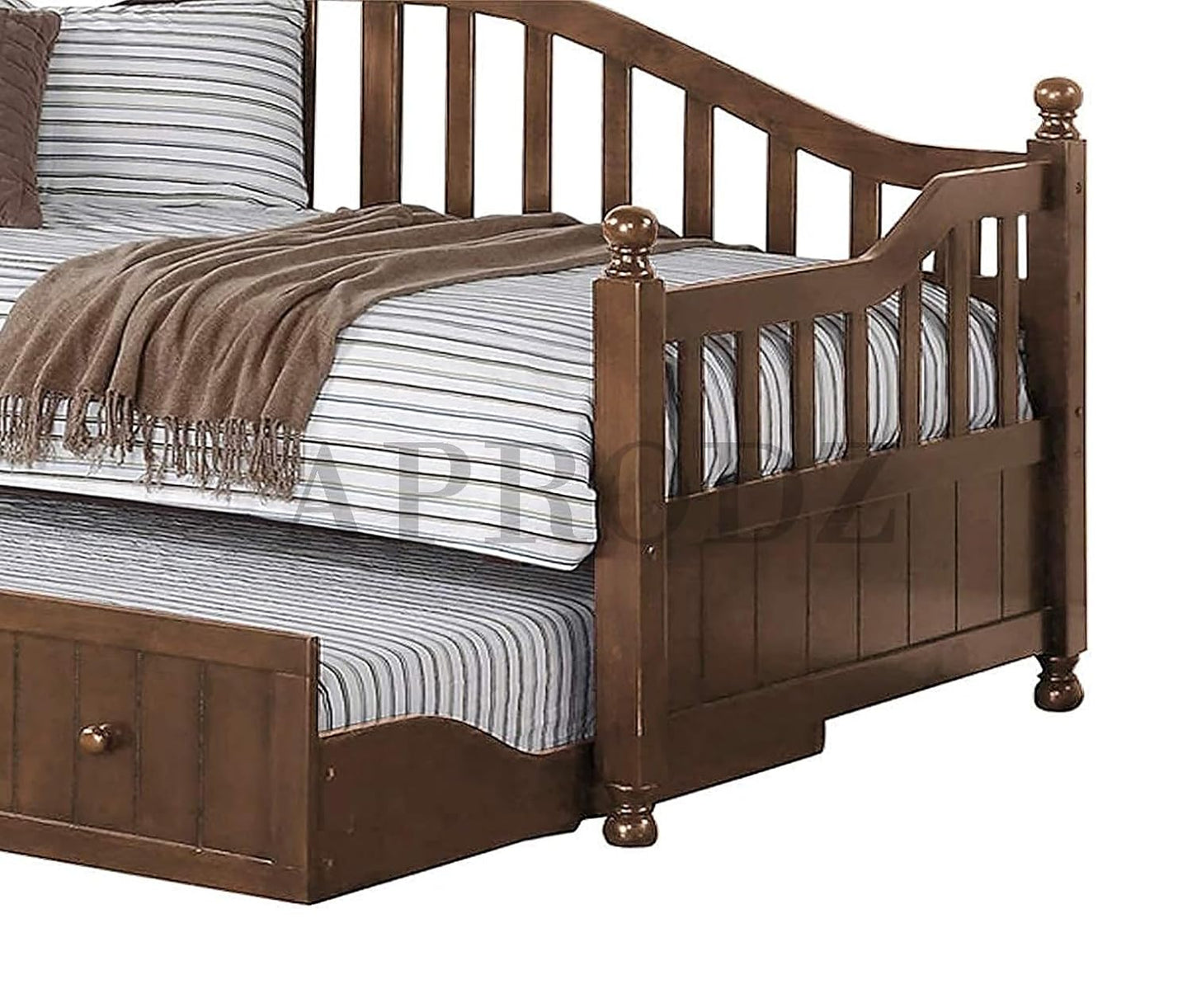 Drummo Sheesham Wood Daybed with Trundle Bed