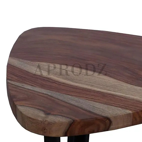 Trikon Sheesham Wood And Metal Side End Table 
