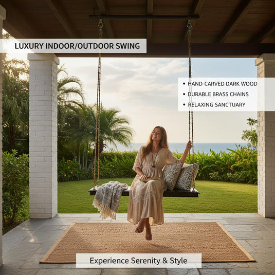 Translation missing: en.Jhula for Adults for Home 2 Seater Swing Wooden Jhula for Indoor Outdoor &amp; 