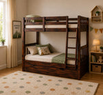 Sheesham Wood Moyer Bunk Bed for Bedroom | Brown Finish 