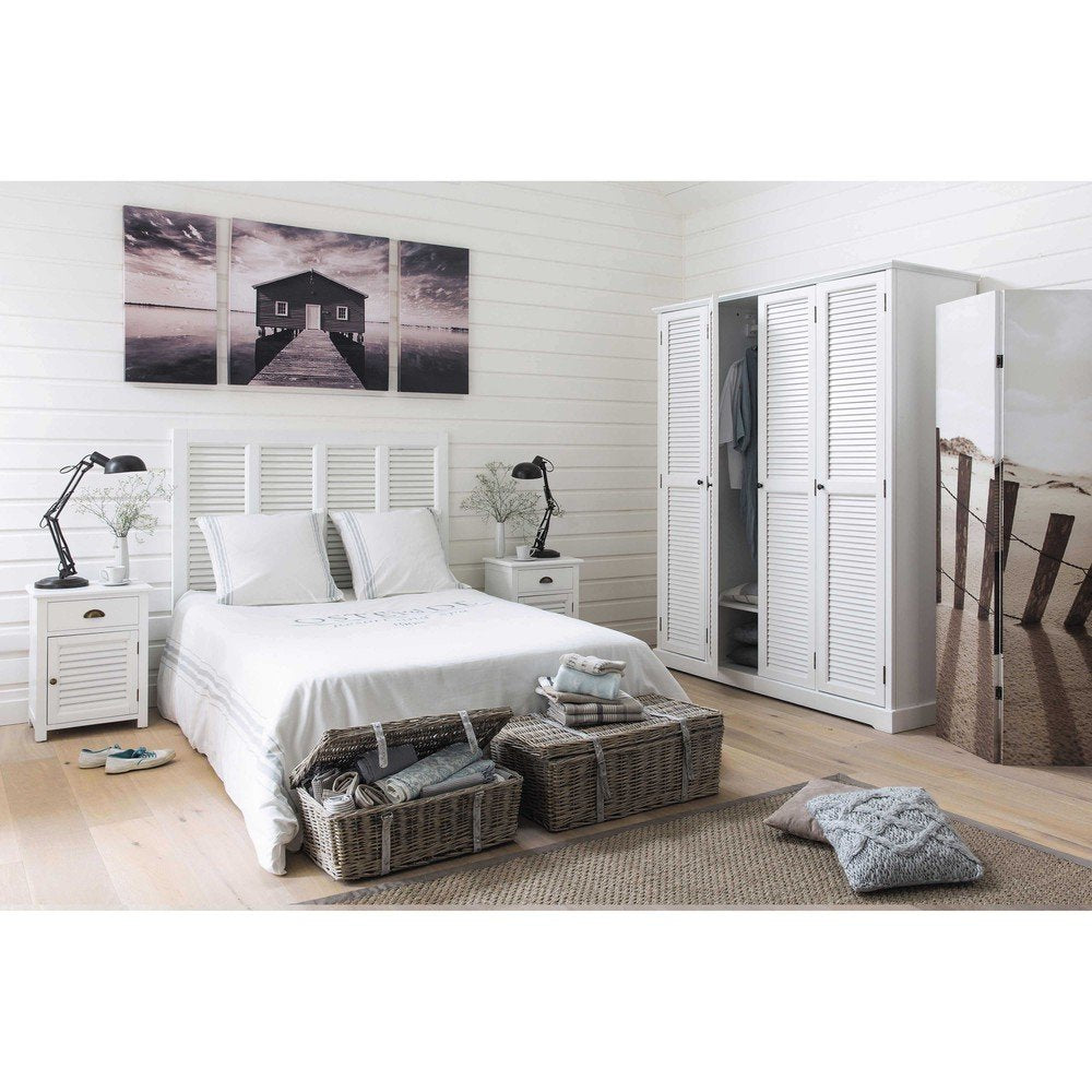 APRODZ Mango Wood Four Doors Multipurpose Storage Large Wardrobe Almirah for Living Room | Cream