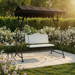 APRODZ Best Buy Steel Porch Jhula Swings Outdoor Iron Frame Deluxe Patio Garden Porch Canopy 3 Seats Swing with Bench 