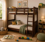 Sheesham Wood Moyer Bunk Bed for Bedroom | Brown Finish 