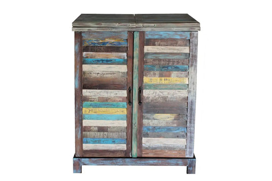 Translation missing: en.APRODZ Reclaimed Wood Wine Holder Storage Bar Cabinet for Living Room Multi-Color, standard (bc-140)