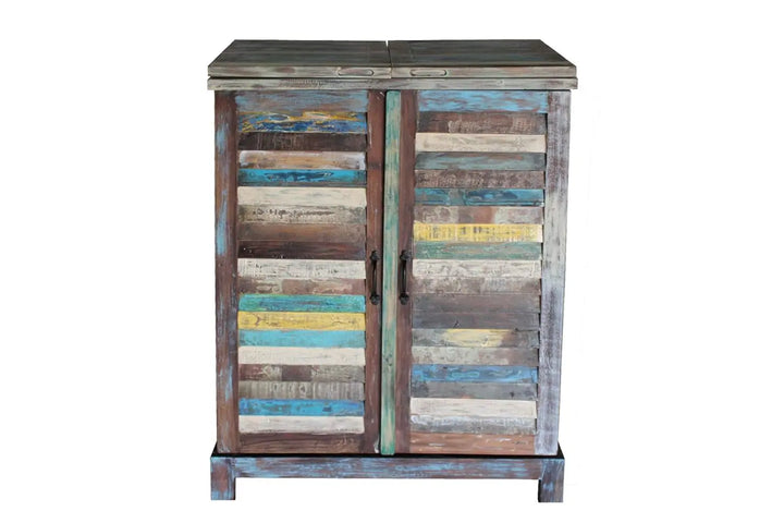 Translation missing: en.APRODZ Reclaimed Wood Wine Holder Storage Bar Cabinet for Living Room Multi-Color, standard (bc-140)