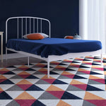 Metal Bed Frame with Rounded Headboard