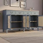 Solid Wood Sideboard Cabinet with 3 Drawer Storage Organize Cabinet for Home Dinning Kitchen Living Room & Bedroom Multi Shelves Door Cabinets Hallway Dinning  Cabinets & Storage