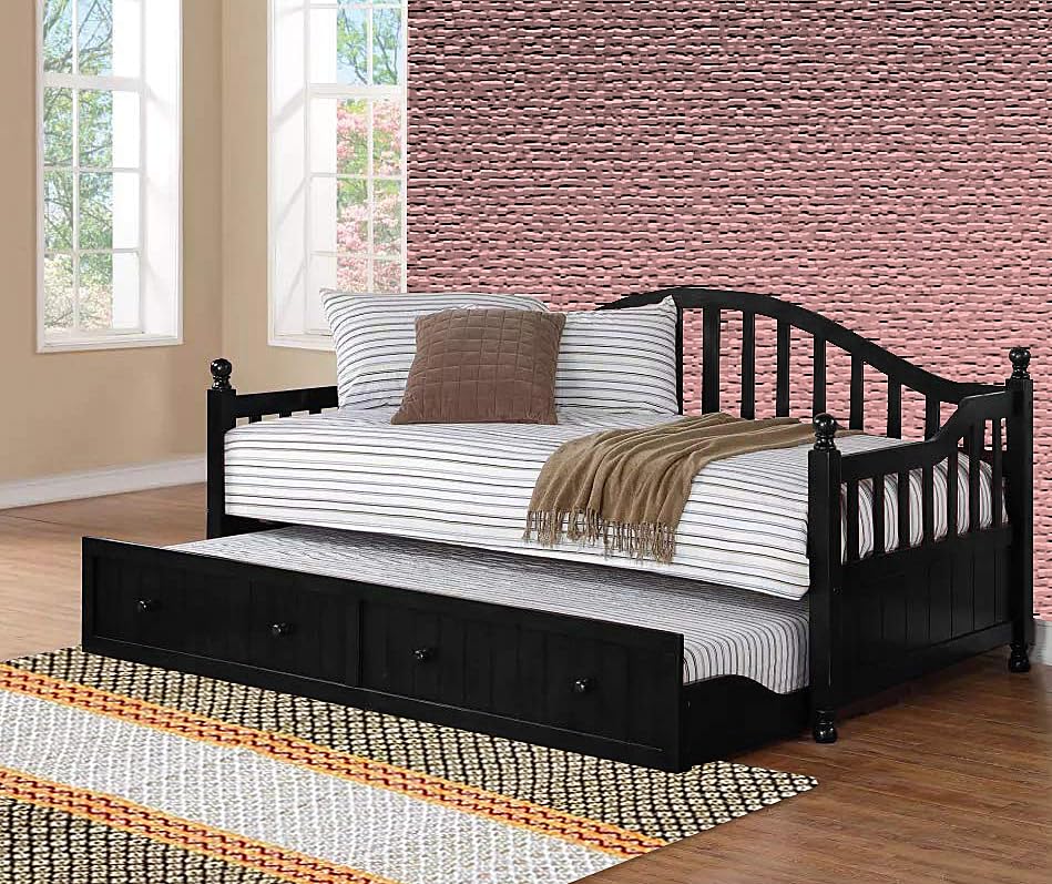 Drummo Sheesham Wood Daybed with Trundle Bed
