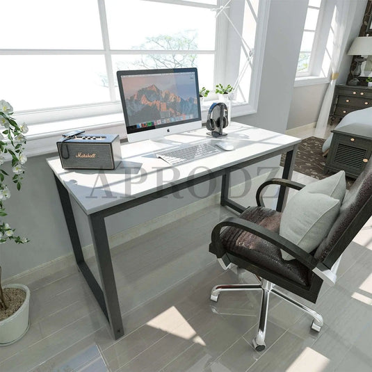 Translation missing: en.APRODZ Computer Desk 47" Modern Sturdy Office Desk Study Writing Desk for Home Office, White