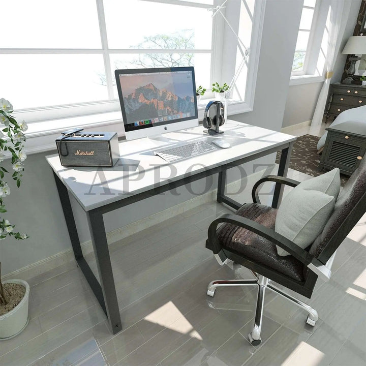 Translation missing: en.APRODZ Computer Desk 47" Modern Sturdy Office Desk Study Writing Desk for Home Office, White