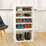 APRODZ Mango Wood Muril Shoe Cabinet for Home | Shoe Rack Organiser | White Finish