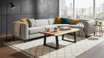 Spigolosa Acacia Wood Top and Metal Base Coffee Table (Acacia Wood - Natural + 