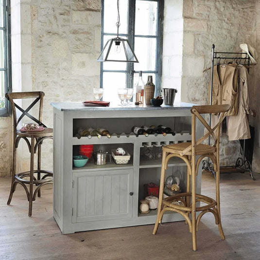 Translation missing: en.APRODZ Mango Wood Duffy Wine Storage Stylish Bar Cabinet for Living Room | White Finish