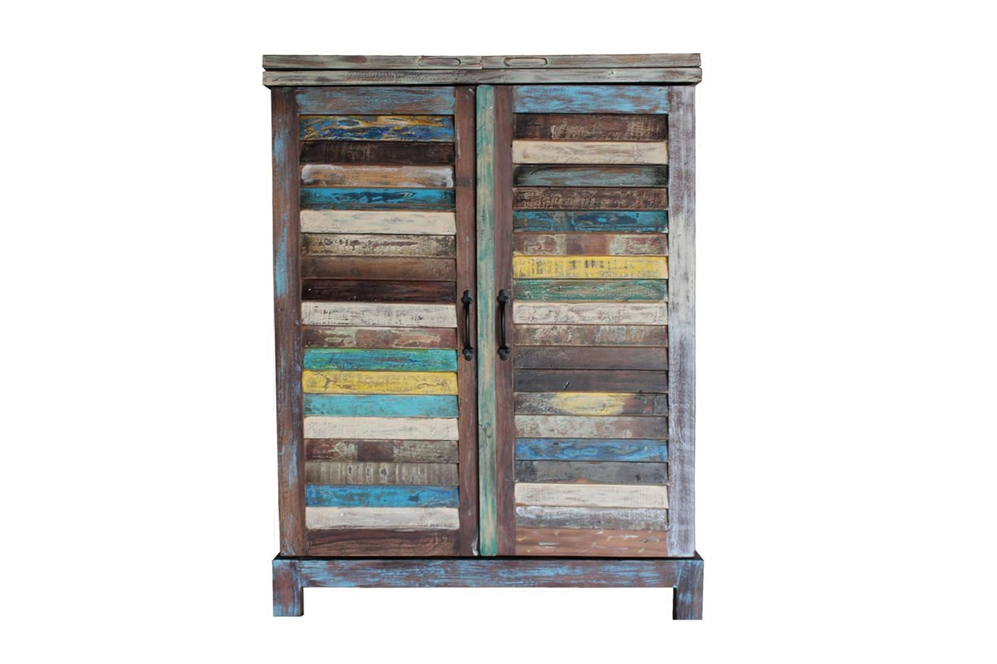 APRODZ Reclaimed Wood Wine Holder Storage Bar Cabinet for Living Room Multi-Color, standard (bc-140)