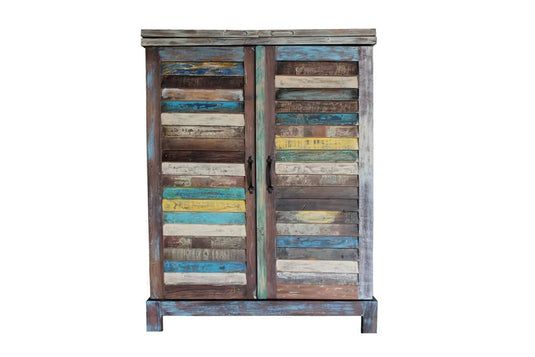 Translation missing: en.APRODZ Reclaimed Wood Wine Holder Storage Bar Cabinet for Living Room Multi-Color, standard (bc-140)