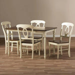 APRODZ Solid Wood Pensac 4 Seater Dining Table Set for Home | Dining Furniture | Brown & White Finish