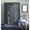 Mango Wood Multipurpose Storage 3-Door Seoul Wardrobe rah for Living Room | Black Finish