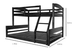 Ipsotu Mango Wood Bunk Bed Without Storage Single Bed Furniture for Bedroom Living Room Home (Mango - Brown) 
