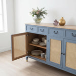 Solid Wood Sideboard Cabinet with 3 Drawer Storage Organize Cabinet for Home Dinning Kitchen Living Room & Bedroom Multi Shelves Door Cabinets Hallway Dinning  Cabinets & Storage