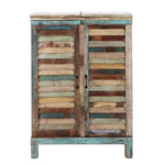 APRODZ Reclaimed Wood Wine Holder Storage Stylish Bar Cabinet for Living Room | Multi-Color