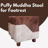 Printed Ottoman Stool Upholstered Foam Cushioned Pouffes for Living Room | Puffy Muddha Stool