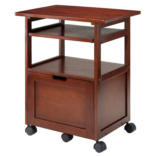 Translation missing: en.APRODZ Pipro Acacia Wood Multipurpose Office Table and Kitchen Trolley Cart with Storage Cabinet Rolling Utility Table for Home, Office, Kitchen and Dining Room 
