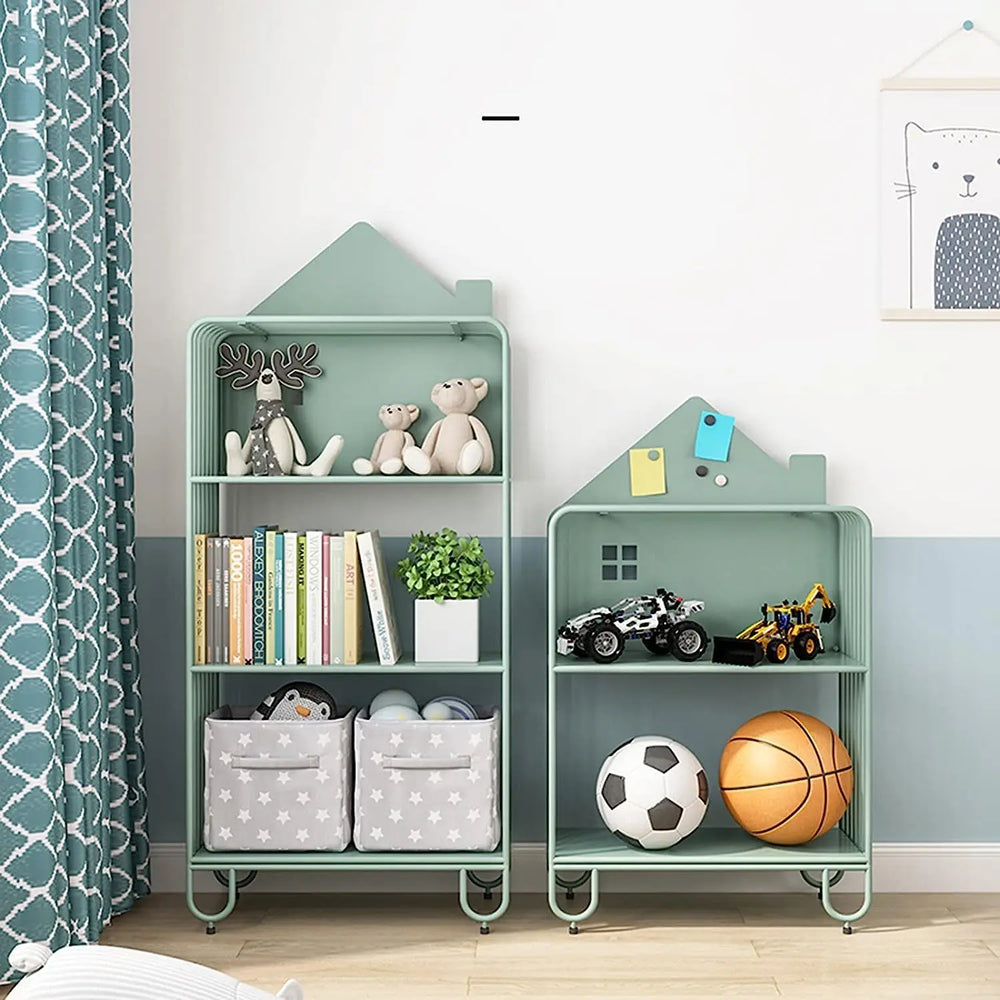 Children's Shelves Metal Floor Bookshelf Childrens Bookcase Shelves Storage Unit and Rack Kids Book