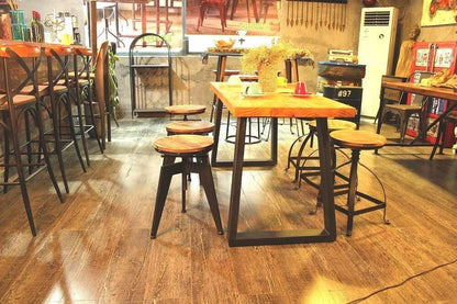 Vintage Bar Stool Swivel Coffee Kitchen Dining Chair Counter Height Adjustable 19.69”-25.59” Industrial Style
