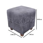 Square Printed Ottoman Stool Upholstered Foam Cushioned Pouffes for Living Room | Puffy Muddha Stool for Footrest & Sitting, Velvet Pouf Stool, Furniture for Home Decor, Office Set of 2 (Navy) 