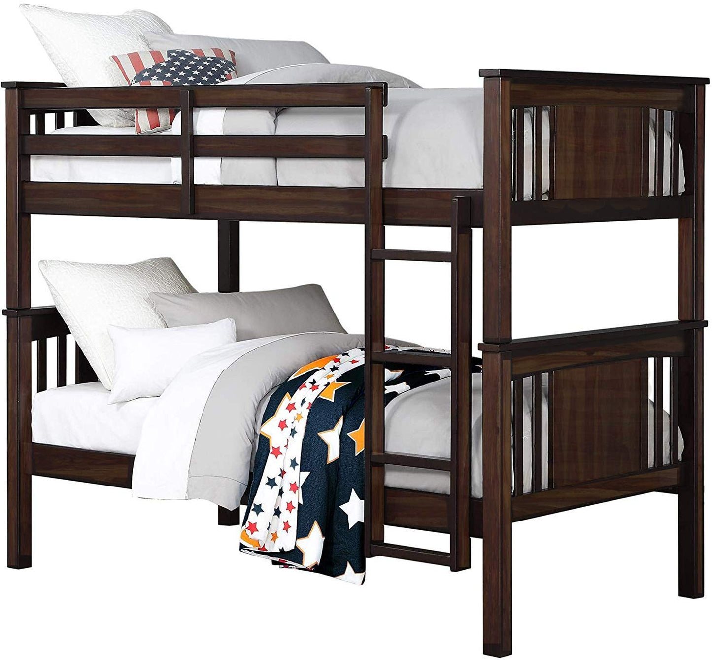 APRODZ Sheesham Wood Beerar Kids Bunk Beds with Ladder for Bedroom | Brown Finish