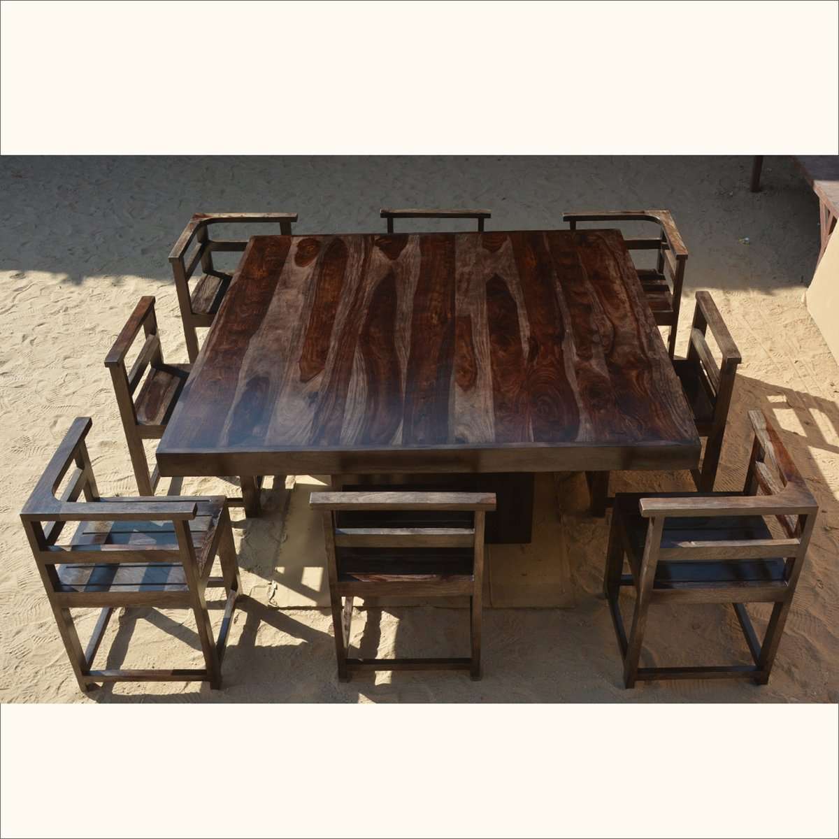 APRODZ Sheesham Wood Manila 8 Seater Dining Table Set for Home | Dining Furniture | Brown Finish