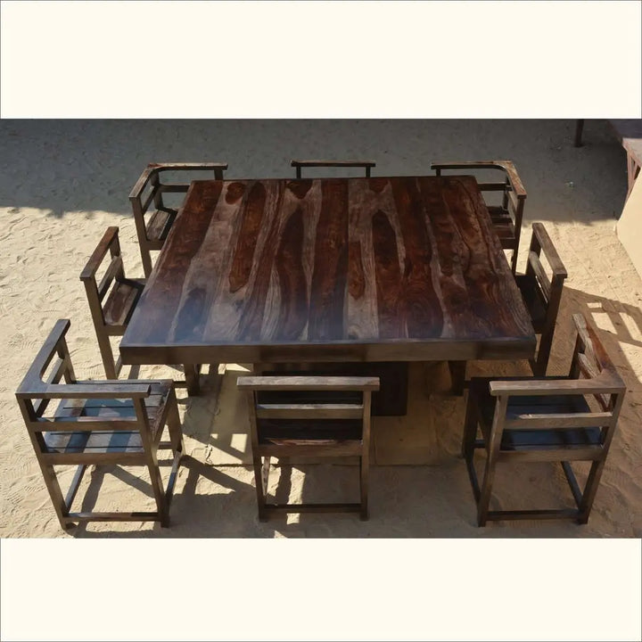 Translation missing: en.APRODZ Sheesham Wood Manila 8 Seater Dining Table Set for Home | Dining Furniture | Brown Finish