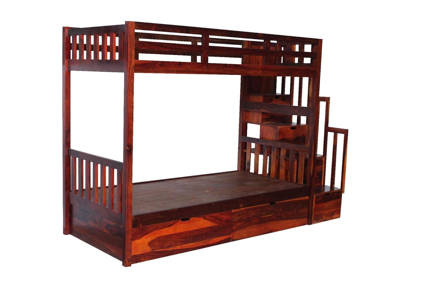 Aprodz Sheesham Wood Skidslo Bunk Bed with Storage