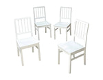 Solid Sheesham Wood White Natal Dining Chairs for Living Room | Set of 4 Wooden Chair 