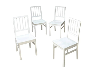 Solid Sheesham Wood White Natal Dining Chairs for Living Room | Set of 4 Wooden Chair