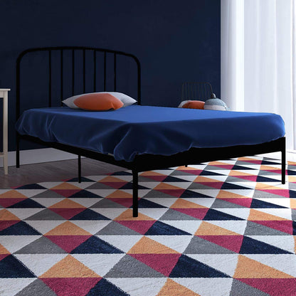 Chic Metal Bed Frame with Rounded Headboard | Adjustable Height 