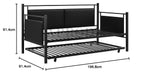 Surte Twin Size Metal Daybed with Trundle Bed 