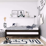 Shipry Stackable Twin Size Mango Wood Beds Without Storage 2 Piece Wooden Bed for Bedroom Living Room Furniture (Solid Wood - Espresso) 