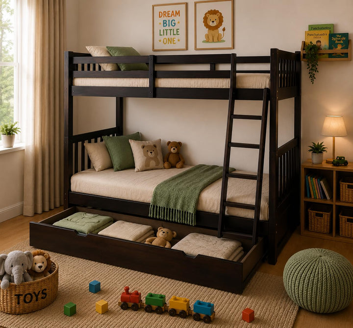 Translation missing: en.Sheesham Wood Moyer Bunk Bed for Bedroom | Brown Finish 