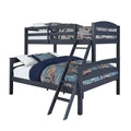 APRODZ Solid Wood Reese Bunk Bed for Bedroom | Graphite Blue Finish