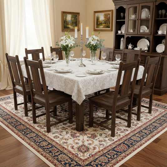 Translation missing: en.Solid Sheesham Wood Dining Table Set of 8 Seater Dinner Dinning Table with 8 Chair for Dining Furniture for Living Room Home Hotel Office Self Assembly 