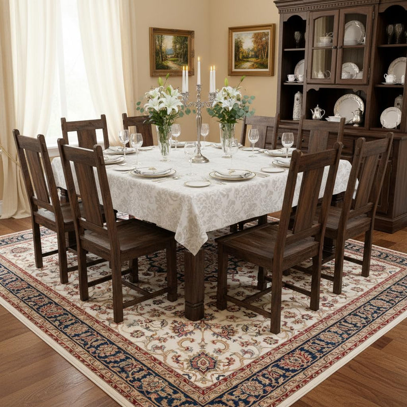 Solid Sheesham Wood Dining Table Set of 8 Seater Dinner Dinning Table with 8 Chair for Dining Furniture for Living Room Home Hotel Office Self Assembly 