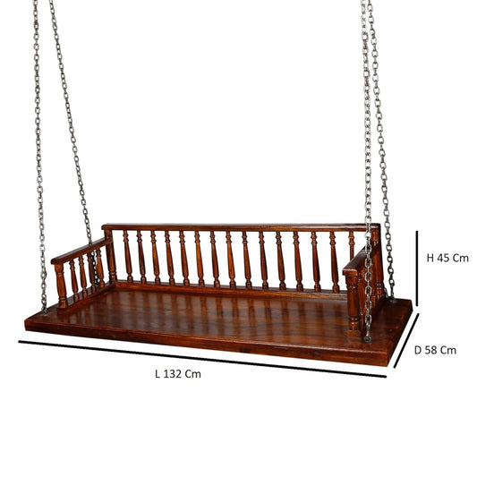 Wooden Swing Jhula for Indoor Outdoor & Balcony | House Swings for Adults (Teak) (DIY) 
