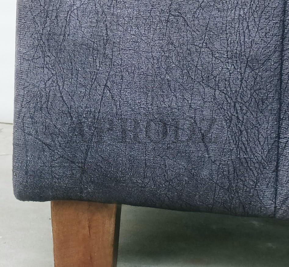 Ottoman Stool for Living Room | Pouffes for Sitting| Foot stools | Office Stools | Decoration & Dressing Table Suede Fabric Set of 1 Hale Navy...