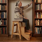 Mango Wood Folding Step Side End Table for Home | Stap Stool Table 